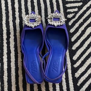 Zara Royal Blue Embellished Heels